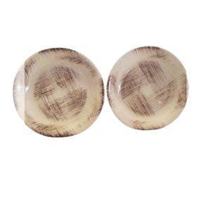 2-Vint Barkwood Vernonware Bread Plates 1950’s  6" California USA Potter